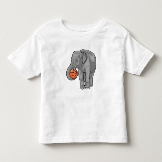 Elephant Basketball speler Basketball Kinder Shirts (Voorkant)