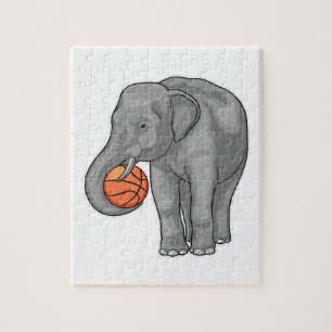 Elephant Basketball speler Basketball Legpuzzel