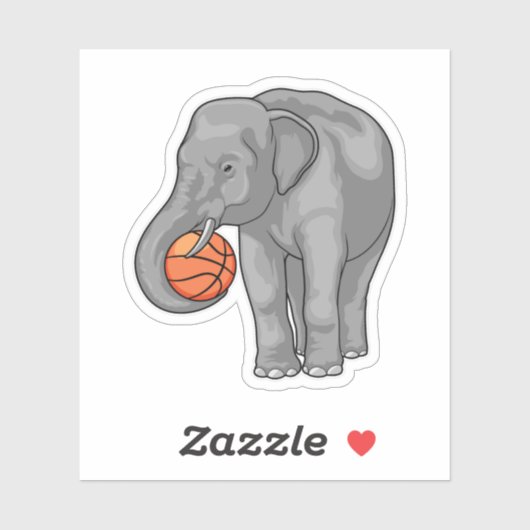 Elephant Basketball speler Basketball Sticker (Vel)