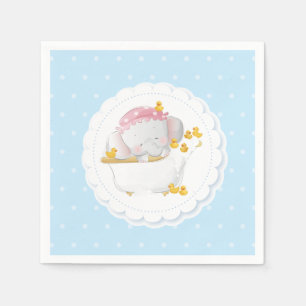 Elephant Bath Blue Polka Dot Servet