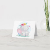 Éléphant Bébé Aquarelle Merci (Devant)