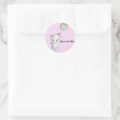 Eléphant bébé avec Stickers rose ballon (Sac)