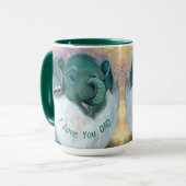 Eléphant Bébé dans la Mug - Je t'aime MOM & DA (Devant gauche)