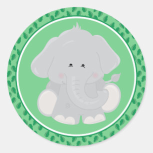 Éléphant Bébé Safari Animaux Sticker rond