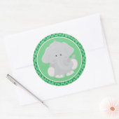Éléphant | Bébé Safari Animaux Sticker rond (Enveloppe)