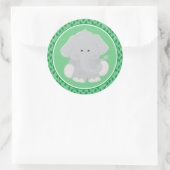 Éléphant | Bébé Safari Animaux Sticker rond (Sac)