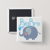 Elephant Big Bro Vierkante Button 5,1 Cm (Voorkant /achterkant)