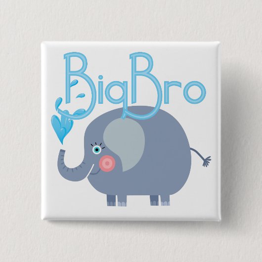 Elephant Big Bro Vierkante Button 5,1 Cm (Voorkant)