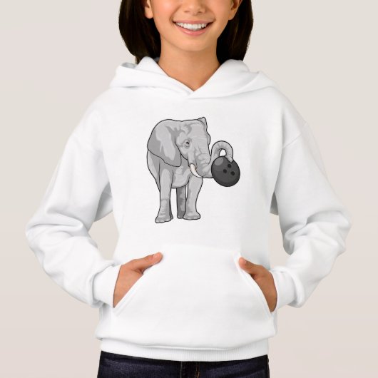 Elephant bij Bowling met Bowling ball (Voorkant)