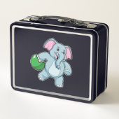 Elephant bij Bowling met Bowling ball (Achterkant)