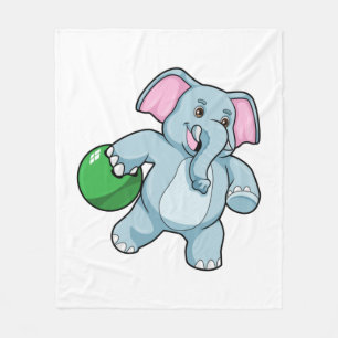 Elephant bij Bowling met Bowling ball Fleece Deken