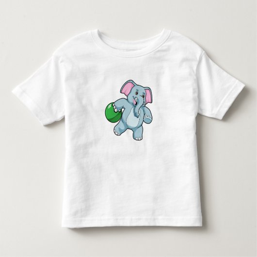Elephant bij Bowling met Bowling ball Kinder Shirts (Voorkant)