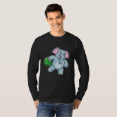 Elephant bij Bowling met Bowling ball T-shirt (Voorkant volledig)