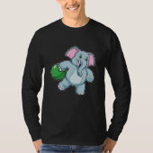 Elephant bij Bowling met Bowling ball T-shirt (Voorkant)