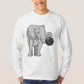 Elephant bij Bowling met Bowling ball T-shirt (Voorkant)