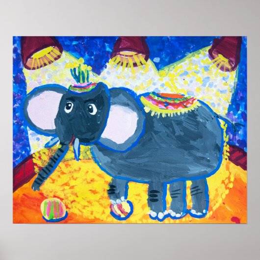 Elephant bij Circus Poster (Voorkant)