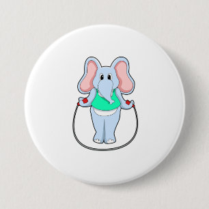Elephant bij fitness met afneemtouw.PNG Ronde Button 7,6 Cm