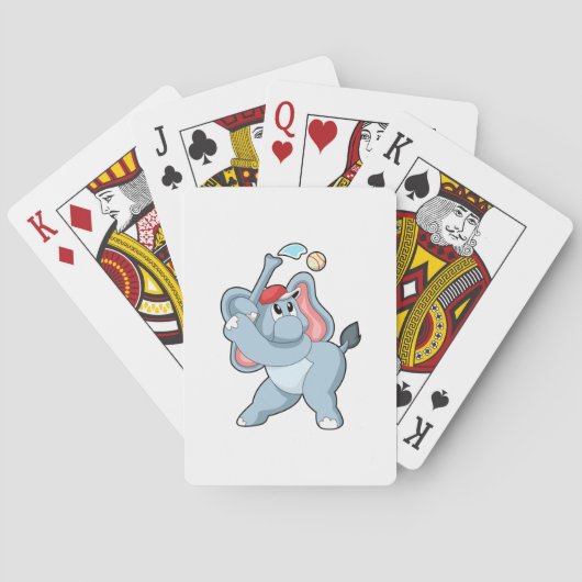 Elephant bij honkbal pokerkaarten (Achterkant)