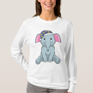 Elephant bij slaapstand met nachtelijk pet t-shirt