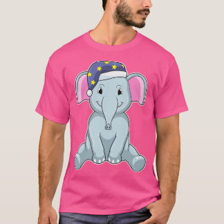 Elephant bij slaapstand met nachtelijk pet t-shirt