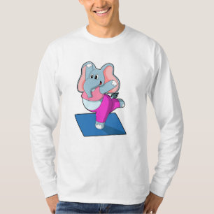 Elephant bij Yoga Stretching-oefeningen T-shirt