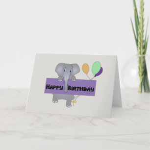 Elephant Birthday Greeting Kaart