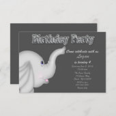 Elephant Birthday Party Invitation Kaart (Voorkant / Achterkant)