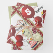  Elephant Birthday Wrapping Paper Sheet (In situ)