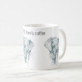Elephant black ink tekening Funny gezegde Koffiemok (Voorkant rechts)