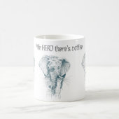 Elephant black ink tekening Funny gezegde Koffiemok (Center)