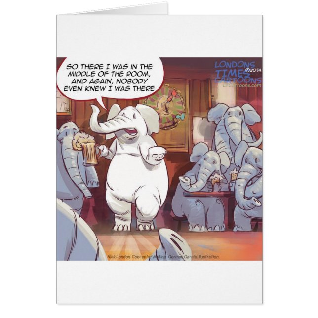 Éléphant Blanc Drôle Dans La Pièce (Devant)