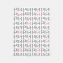 Elephant Blanket - grijs en roze