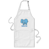 Éléphant bleu dessin animé tablier long (Devant)