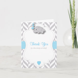 Eléphant bleu, gris blanc 🐘 Merci de Baby shower