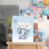 Elephant Blue Balloon Baby shower Kaarten Gifts Poster