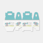 Elephant Blue Bloon Favor Box Bedankdoosjes (Uitgevouwen)