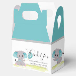 Elephant Blue Bloon Favor Box Bedankdoosjes