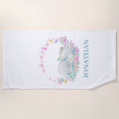 Elephant BLUE BUTTERFLES Beach Towel Strandlaken (Voorkant)