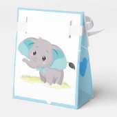 Elephant Blue hart Birthday Boy Favor Box Bedankdoosjes (Achterkant)