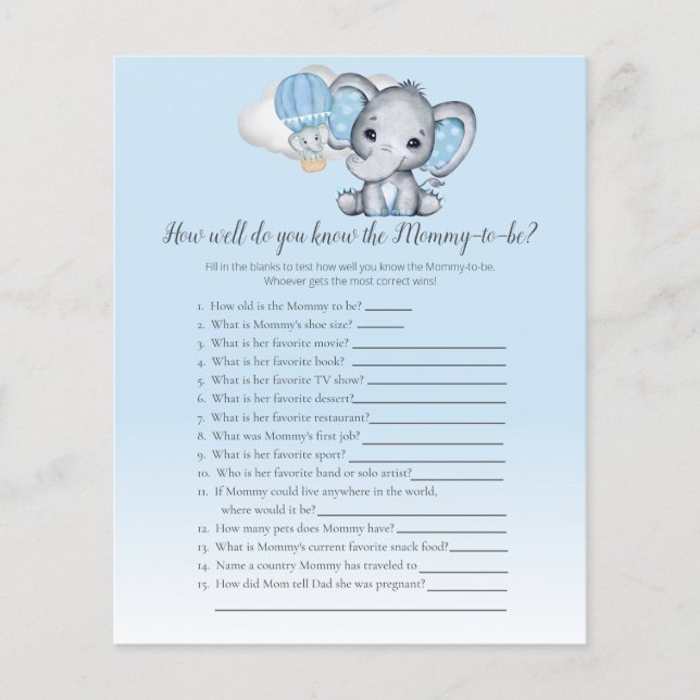 Elephant Blue Ken je Mam-2-Be Baby game (Voorkant)