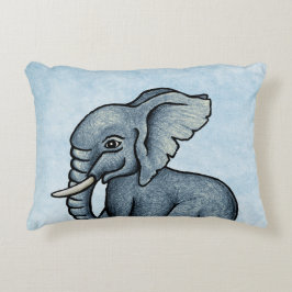 Elephant Blue Personalized Accent Pillow Accent Kussen