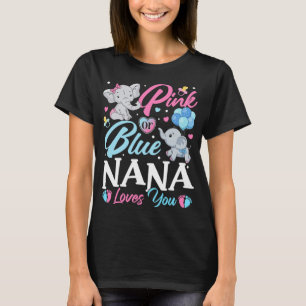 Elephant Blue Pink Nana houdt van je zwangerschap T-shirt