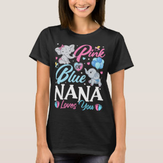 Elephant Blue Pink Nana houdt van je zwangerschap T-shirt