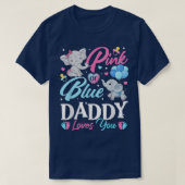Elephant Blue Pink papa houdt van je Zwangerschap T-shirt (Design voorkant)