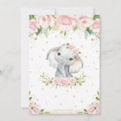Elephant Blush Floral Virtual Baby shower by Mail Kaart (Achterkant)