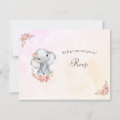Elephant Boho Chic Coral Baby shower RSVP (Devant)