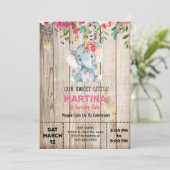 Elephant & bois fille invitation d'anniversaire, i (Debout devant)