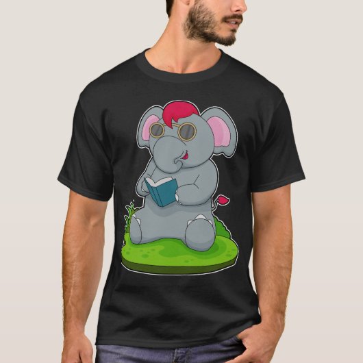 Elephant Book Glasses T-shirt (Voorkant)