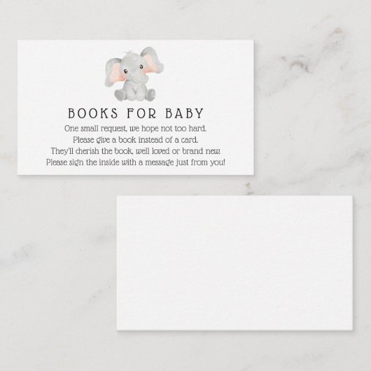 Elephant Books for Baby Enclosure Card Informatiekaartje (Voorkant / Achterkant)