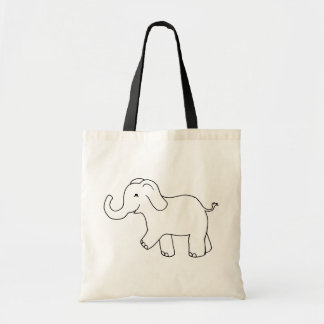 Elephant-boomstam gelukkig maar leuke simpele kuns tote bag
